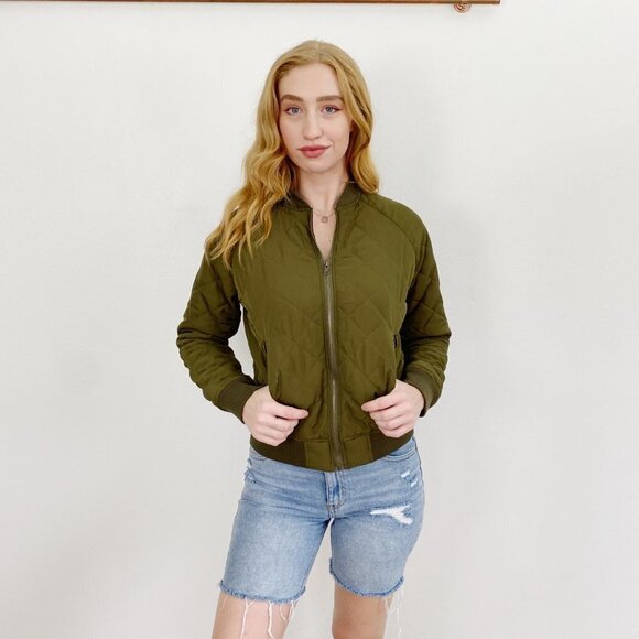 Forever 21 Quilted Dolan Puffer Lettermans Jacket Small - Picture 5 of 5